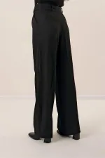 Yandan Cepli Yün Efektli Palazzo Pantolon