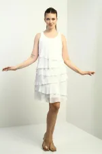 Women's Lined Layered Chiffon Dress