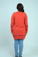 Blouse tunique grande taille pour femme avec manches rayées