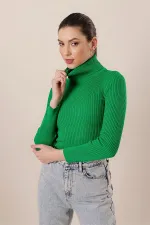Turtleneck Lycra Acrylic Knit Sweater