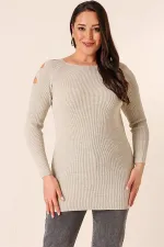 Pull tunique sport grande taille à épaules dénudées