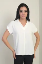 Polo Yaka Duble Kol Ayrobin Bluz