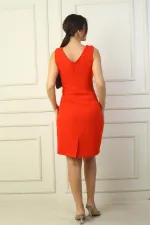 V Yaka Klasik Kısap Elbise