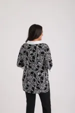Women's Button-Neck Ethnic Pattern Plus Size Blouse