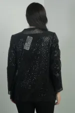 Veste pour femme avec perles, sequins, manches longues, ensemble deux pièces BB