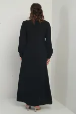 Robe longue grande taille pour femme avec imprimé de pierres et de perles