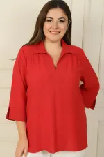 Chemisier BB à col polo et manches trois-quarts