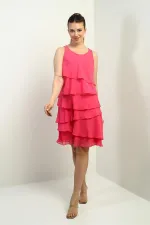 Women's Lined Layered Chiffon Dress