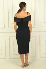 Robe de soirée doublée à bretelles croisées pour femme