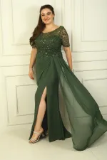 Robe longue sans manches en mousseline BB ornée de perles