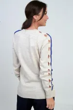 Chemisier rayé à manches longues pour femme