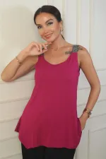 Women's Stone Stripe Strappy Relaxed Fit Asymmetrical Blouse