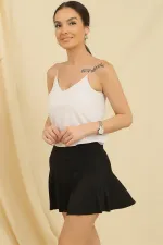 Jupe courte en lycra scuba avec ceinture élastique