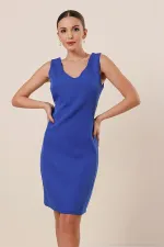 V Yaka Klasik Kısap Elbise