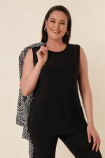 Ensemble deux pièces grande taille à imprimé léopard avec broche au col