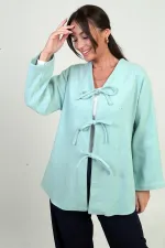 Gilet en cachemire 3 fils pour femme avec devant en dentelle