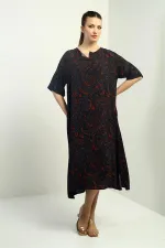 Robe oversize à poches et motif châle pour femme