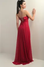 Women's Long Tulle Dress with Padded Collar and Lining