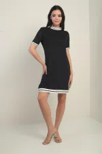 Women's Ribbed Short Sleeve Combed Cotton Dress