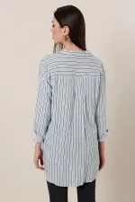 Oversized Shirt with Vertical Stripes