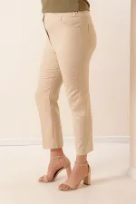 Beli Lastikli En Boy Likralı Büyük Beden Pantolon