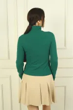 Kadın Önü Pencereli Düğüm Detaylı Likralı Bluz