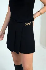 Jupe courte en crêpe à chaîne pour femme