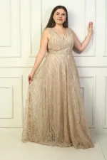 Robe de soirée longue grande taille pour femme, à bretelles larges, doublée et ornée de tulle.