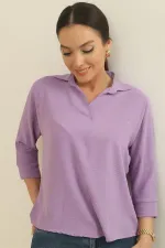 Polo Yaka Truvakar Kol Ayrobin Bluz