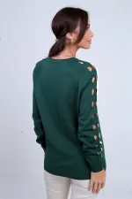 Women's Striped Sleeve Knit Blouse