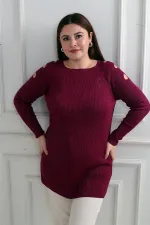 Pull tunique de sport grande taille à épaules dénudées