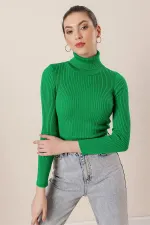 Turtleneck Lycra Acrylic Knit Sweater
