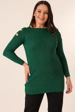 Pull tunique sport grande taille à épaules dénudées
