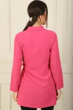 Devrik Yaka Beli Bağlamalı Krep Ceket