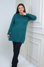 Tunique grande taille pour femme, ornée d'une tresse sur le devant, en fil froid.