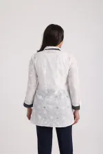 Women's Plus Size Lace-Up Shirt with Denim Outfit