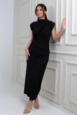 Robe midi drapée sur le devant pour femme