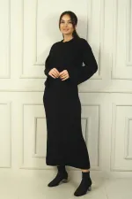 Kadın Saç Örgülü Rahat Kalıp Akrilik Uzun Elbise