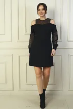 Women's Off-Shoulder Short Dress with Lace Details