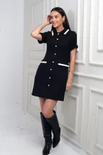 Robe courte Chanel pour femme avec jarretière passepoilée