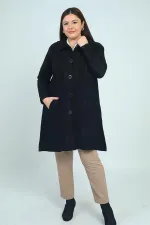 Manteau en maille grande taille pour femme avec poches