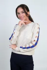 Chemisier rayé à manches longues pour femme