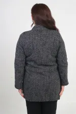 Kadın Şal Yaka Karyağdı Büyük Beden Kaşe Ceket