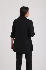 Women's Sleeveless Lycra Blouse and Fold-Sleeve Mesh Jacket, Plus Size, 2-Piece Set