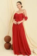 Low-Sleeved, Lined, Pleated Skirt, Glittery Long Tulle Dress