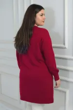 Blouse tunique en maille grande taille pour femme, à une poche avant et imprimé pierre.