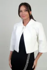 Boléro doublé à col Peter Pan pour femme