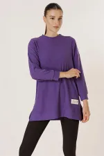 Yanları Yırtmaçlı Örme Tunik Bluz