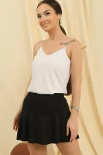 Jupe courte en lycra scuba avec ceinture élastique