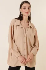 Polo Yaka Tek Cepli Oversize Ayrobin Gömlek